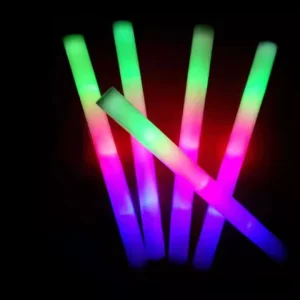 LED Foam Glow Sticks Fluorescent RGB Light Button Cell Custom Logo for Wedding Concert Party Halloween Christmas Decoration