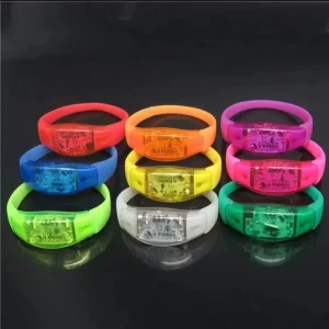 LED Glow Bracelets Sound Activated Flashing Lights Glow in the Dark for Parties Festivals & Events
