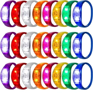 LED Glow Bracelets Sound Activated Flashing Lights Glow in the Dark for Parties Festivals & Events