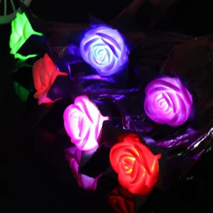 LED Glow Flower Bouquet Rave Concert Light up Artificial Rose Wedding Valentine’s Day Decor Party Table Centerpieces LED Rose