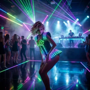 LED Glow Party Costume Light up Sexy Bodysuit Luminous Stage Performance Wear for Disco Bar Nightclub Club Events Music Festival