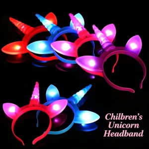 LED Hair Clip Cute Child Led Unicorn Headband Light up Headband for Birthday Party Decoration