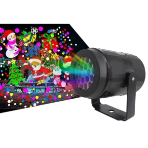 LED Halloween Christmas Holiday Projector Lights Snowflake Pattern 16 Slides Projection Light