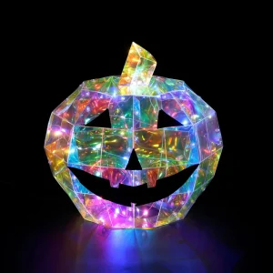 LED Halloween Decoration Pumpkin Light Luminous Iridescent Spooky Decor For Haunted House Tabletop Modern Holographic Ornament
