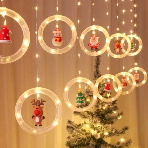 LED Holiday Light Christmas Decoration Lamps Room Decor Garland New Year String Lights Santa Decorative Accessories