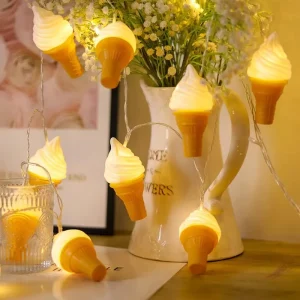 LED Ice Cream String Lights Fairy Lights DIY Home Party Holiday Summer Event House Decoration Festive Lighting Decorative Lights