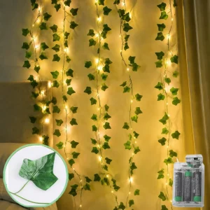 LED Ivy Leaves Artificial Plant Vine Tree String Fairy Light USB Battery Powered for Other Festival Home Room Balcony Decor