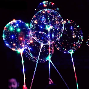 LED Light Bobo Balloons Flashing 20-Inch/70cm Sticks Plastic Environment-Friendly Halloween Wedding Birthday Party