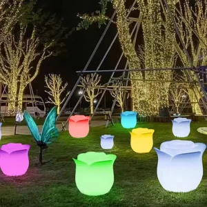 LED Light Event Decor Custom Solar Power Light Outdoor Christmas Party Wedding Table Creative Ambient Rose Decoration Light