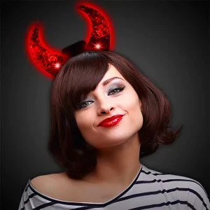 LED Light Up Devil Horns Headband Costume Cosplay Accessory for Halloween Thanksgiving Christmas Valentine’s Day Parties Kids