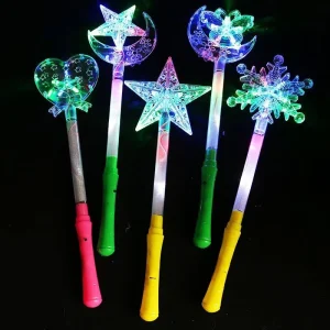 LED Light up Frozen Snowflake Wands Glow Sticks Toys for Kids Christmas Birthday Princess Party Decoration Supplies