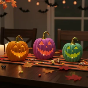 LED Lightd Ceramic Halloween Pumpkin Porcelain Pumpkin