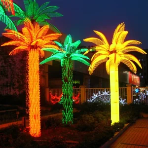 LED Lighted Palm Tree Outdoor Waterproof Artificial Coconut Palm Tree Light Holiday Party Mall Decoration Landscape Lamp