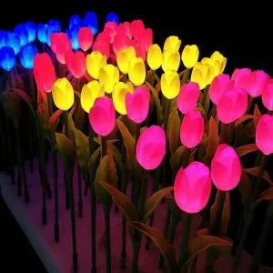 LED Outdoor Artificial Tulip Lights 70cm Garden Stake Tulip Flowers with IP65 Waterproof for Green Belts Parks Scenic Spots