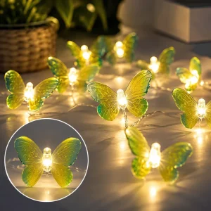 LED Painted Butterfly Light Strings Battery Powered for Indoor Outdoor Christmas Decorative Lights