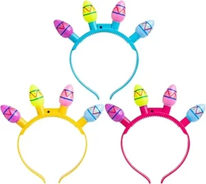 LED Plastic Bunny Ears Light Up Headbands Luminous Headdress Party Hair Accessories for Women and Girls Halloween
