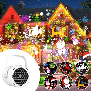 LED Projector Light Dynamic Pattern Colorful Atmosphere Lamp for Party Stage Bar Outdoor Christmas Projection Wireless Control