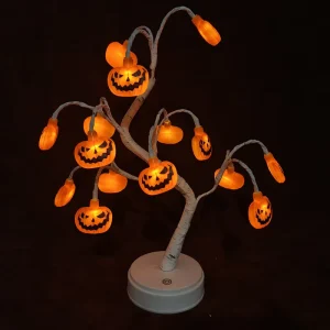 LED Pumpkin Halloween Lights Shatterproof Indoor Christmas Decorations with 8 Lighting