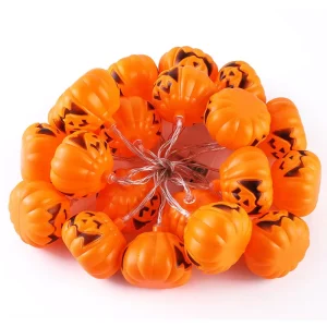LED Pumpkin Jack-o’-Lantern String Lights for Halloween Parties