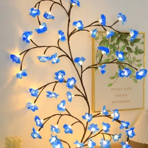 LED Rattan Wall Lamp Vine Flower Butterfly Branch Design Festive Christmas Decorative Lighting
