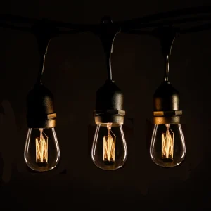 LED Retro Series Commercial Fixed Socket Garden String Lights Indoor/Outdoor IP44 PVC 110V Warm White Christmas Decorations