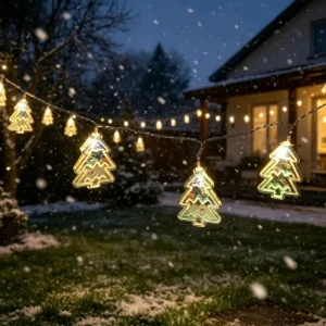 LED Santa Claus Cartoon Style IP44 Rated Battery Operated Fairy Lights 30cm Length Christmas Holiday Decorations Home Ambiance