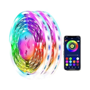 LED Smart RGB Strip Lights with Remote APP Control Music Sync Color Changing for Home Party Festival Decoration