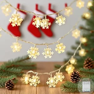 LED Snowflake Icicle Light AAA Battery Box Operated Plastic Material Hanging Pendant for Shop Window Wall Birthday Navidad Decor