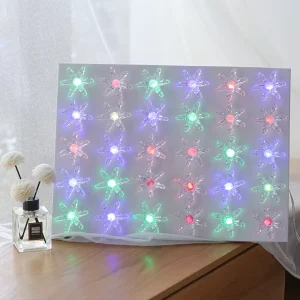 LED Snowflake String Lights, IP44 Fairy Curtain Light for Christmas Party, Bar, Wedding, and Holiday Decor