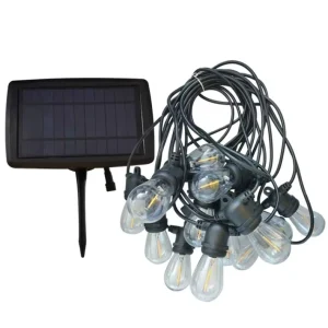 LED Solar Powered Lights String Outdoor 48FT 15 Waterproof Bulbs