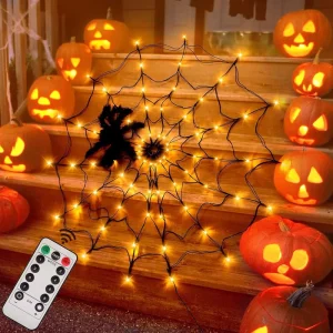 LED Spider Web Lights Halloween Atmosphere Lights Festival Decoration Lights