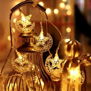 LED Star Moon Castle Decorative Colorful Lights Middle Eastern Festival Room Atmosphere Decoration USB/Battery Lights
