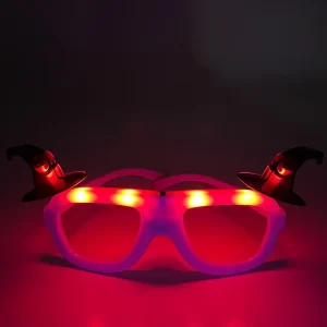 LED Witch Hat Glasses American Style Colorful Party Decor Supplies Halloween Electronic Party Accessories