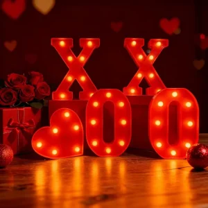 LED XOXO Light-up Letters Romantic Decoration Valentine’s Day Gift Proposal Sign Light Festive Lighting Decorative Lights