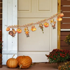 LH19016 Forest Themed Autumn Harvest Latte Art Banner Home Holiday Decoration Bunting