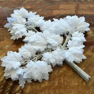 LLV193 Artificial White Silk Maple Leaf Decoration Artificial Plants for Decoration