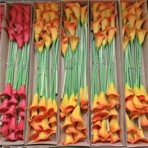 LO 94 74CM Artificial Calla Lily Flowers Real Touch PU Faux Blooms for Wedding Holiday and Interior Decoration