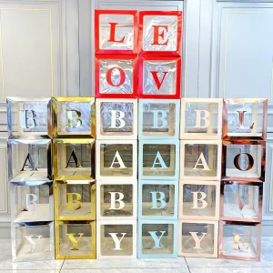 LOVE Surprise Transparent Box BABY Proposal Confession Balloon Box Letter Decoration Gender Reveal Birthday Wedding Baby Party