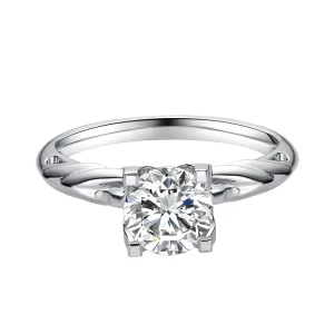 Laboratory Cultivation of diamond Single Stone Rings Pure Silver Fashionable Ladies’ High end Engagement Rings