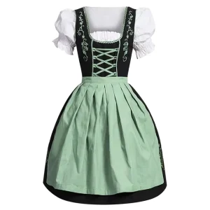 Ladies German Dirndl Dress Oktoberfest Lace Up Festival Dress Plus Size
