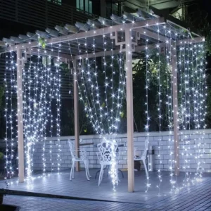 Landscape Decorative Warm White IP44 Christmas Outdoor Lights Yard Patio Holiday Connectable Fairy LED Curtain Lights