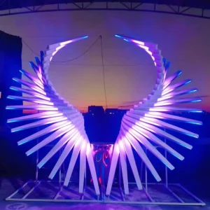Landscape Light Hardware Sculpture Human Sensor Interactive 3D Led Angel Wings Christmas Halloween Festive Costume