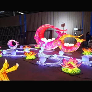 Lantern Festival Chinese Silk LED Lantern Festival Cartoon Fish