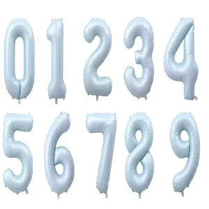 Large 40 Inch Retro Blue Digital Number Foil Balloon for Children’s Birthday Celebration Party Decorations