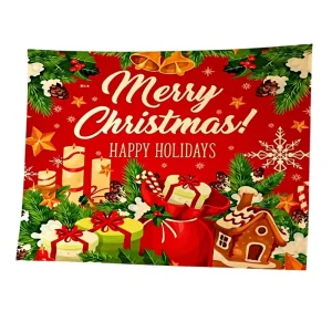 Large Christmas Banner Decoration Flag Merry Christmas Gifts for Indoor Outdoor Home Decor Party Background for Photography