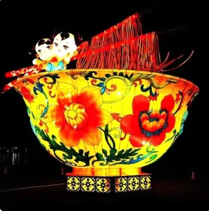 Large Colorful LED Lighted Lanterns for Chinese Spring Festival Mid Autumn New Year Decoration Outdoor Celebration