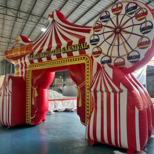 Large Commercial Rental Inflatable Arch Durable PVC Tarpaulin Carnival Entrance Rainbow Customized Color Easy Setup 2 3