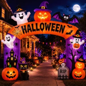 Large Custom Arche Gonflable Weather Resistant Material Bright Halloween Design Inflatable Arch For Outdoor Event Decoration