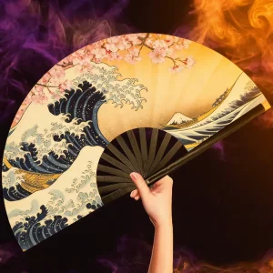 Large Folding Fan Silk Hand Fan Chinese Japanese Kung Fu Tai Chi Handheld Fan Folding Dancing Craft Fan Festival Wedding Party