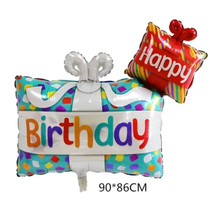Large Gift Cake Aluminum Foil Balloon Gift Cake Decorative Balloon for Wedding Banquet & Birthday Arrangement